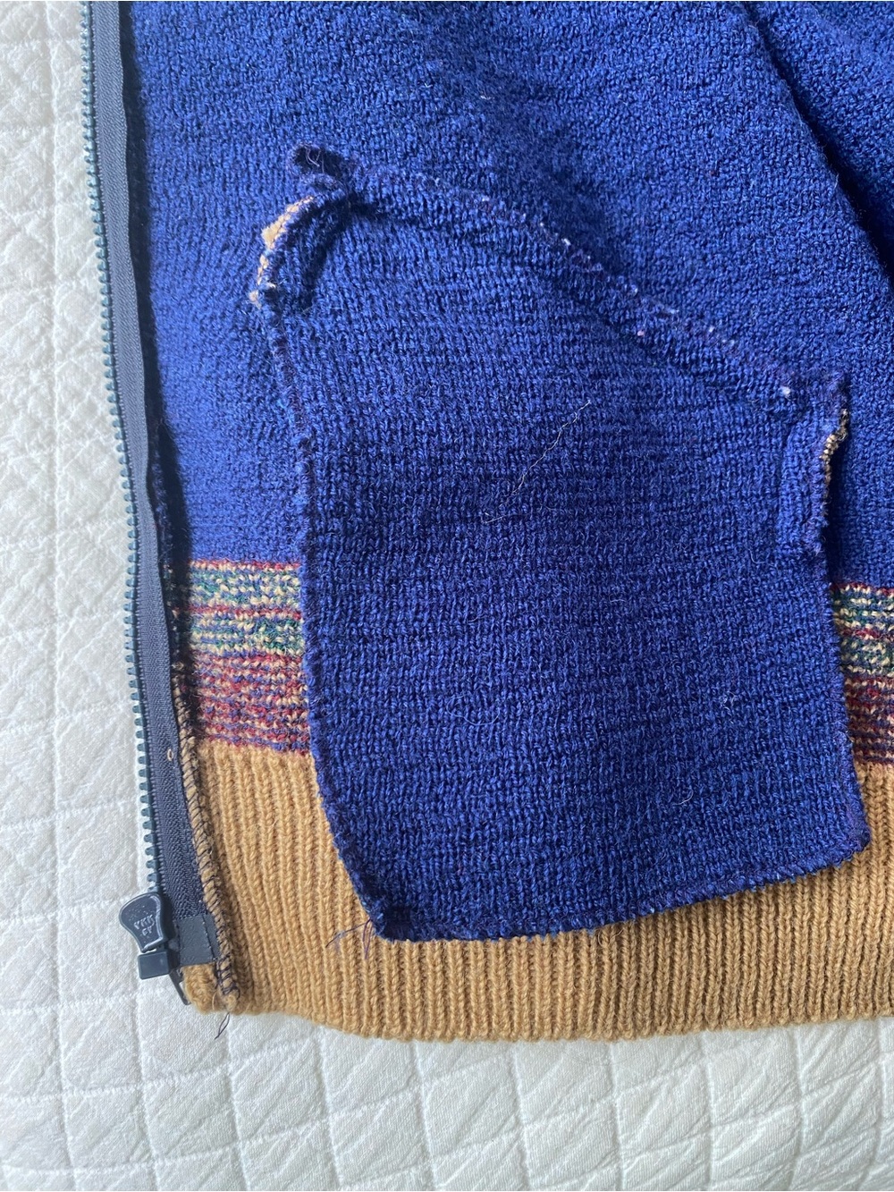 Vintage Pendelton Lobo Zip Virgin Wool Men's Sweater Fair Isle Union Made Retro - Picture 12 of 14